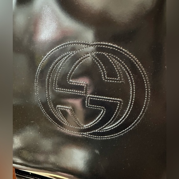 GUCCI SoHo Large GG Black Patent Two-Way Tote /Shoulder Bag 🖤(optional wallet) - Picture 3 of 17